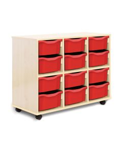 Allsorts 12 Double Tray Maple Unit Red