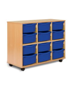 Allsorts 12 Double Tray Beech Unit Blue