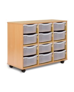 Allsorts 12 Double Tray Beech Unit Clear