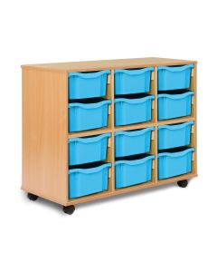 Allsorts 12 Double Tray Beech Unit Cyan