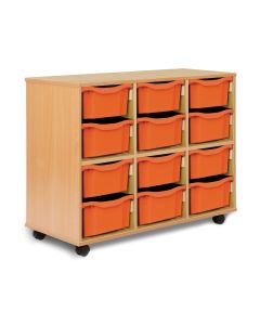 Allsorts 12 Double Tray Beech Unit Tangerine