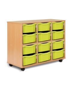 Allsorts 12 Double Tray Beech Unit Lime