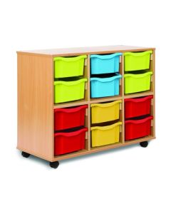 Allsorts 12 Double Tray Beech Unit Multicoloured