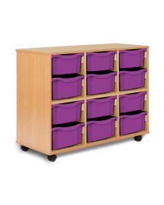 Allsorts 12 Double Tray Beech Unit Purple