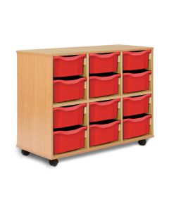 Allsorts 12 Double Tray Beech Unit Red