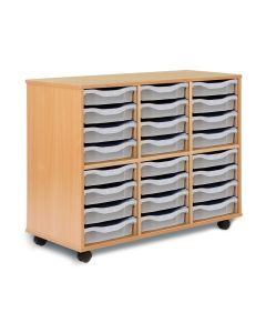 Allsorts 24 Single Tray Beech Unit Clear