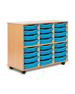 Allsorts 24 Single Tray Beech Unit Cyan