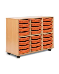 Allsorts 24 Single Tray Beech Unit Tangerine