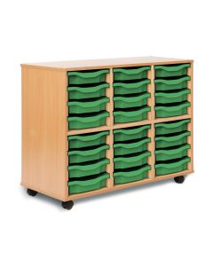 Allsorts 24 Single Tray Beech Unit Green