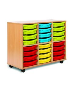 Allsorts 24 Single Tray Beech Unit Multicoloured