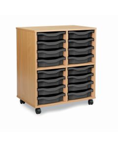 Allsorts 16 Single Tray Beech Unit Charcoal