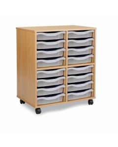 Allsorts 16 Single Tray Beech Unit Clear