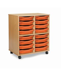Allsorts 16 Single Tray Beech Unit Tangerine