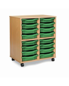 Allsorts 16 Single Tray Beech Unit Green