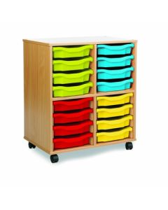 Allsorts 16 Single Tray Beech Unit Multicoloured