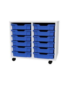 Premium 12 Shallow Tray White Unit Blue