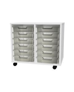 Premium 12 Shallow Tray White Unit Clear