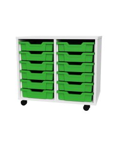 Premium 12 Shallow Tray White Unit Green