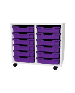 Premium 12 Shallow Tray White Unit Purple