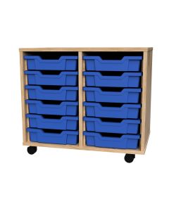 Premium 12 Shallow Tray Oak Unit Blue