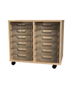 Premium 12 Shallow Tray Oak Unit Clear