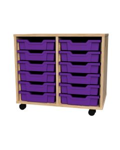 Premium 12 Shallow Tray Oak Unit Purple