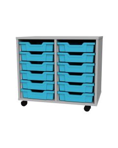 Premium 12 Shallow Tray Grey Unit Cyan