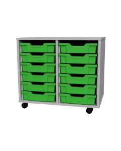 Premium 12 Shallow Tray Grey Unit Green