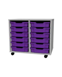 Premium 12 Shallow Tray Grey Unit Purple