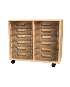 Premium 12 Shallow Tray Beech Unit Clear