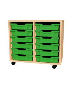 Premium 12 Shallow Tray Beech Unit Green