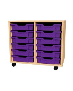Premium 12 Shallow Tray Beech Unit Purple