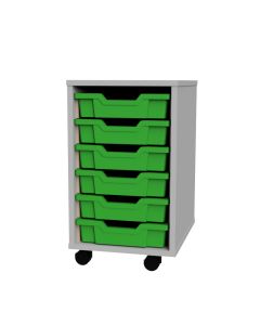 Premium 6 Shallow Tray Grey Unit Green