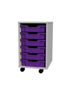 Premium 6 Shallow Tray Grey Unit Purple