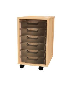 Premium 6 Shallow Tray Beech Unit Clear