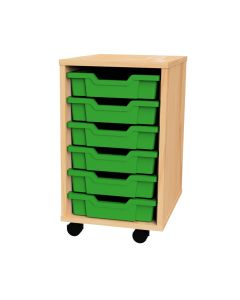 Premium 6 Shallow Tray Beech Unit Green