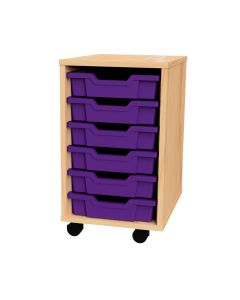 Premium 6 Shallow Tray Beech Unit Purple