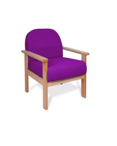Deluxe Wooden Easy Seating Armchair Raspberry