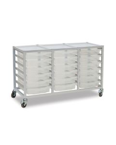 18 Single Tray Science Trolley Grey Frame Clear