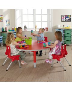 Start Right Circular Adjustable Table Red