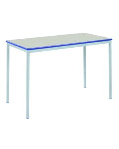 Fully Welded Rectangular Table 120x60x59cm Ailsa Top Blue Edge