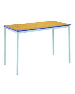 Fully Welded Rectangular Table 120x60x59cm Beech Top Blue Edge