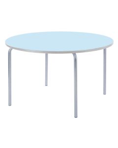 Round Table Light Grey Edge H640mm Soft Blue