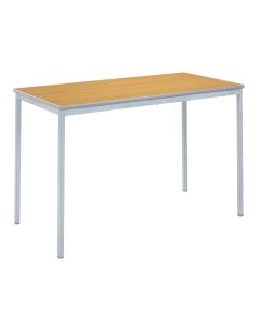 Fully Welded Rectangular Table 110x55x46cm Beech Top Grey Edge