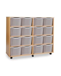 16 Triple Tray Unit Beech Clear