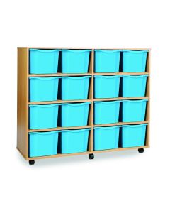 16 Triple Tray Unit Beech Cyan
