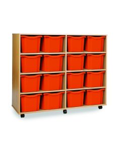 16 Triple Tray Unit Beech Tangerine