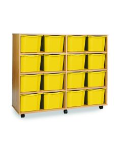 16 Triple Tray Unit Beech Yellow