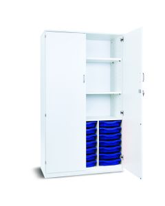 21 Single Tray Storage Cupboard White Blue