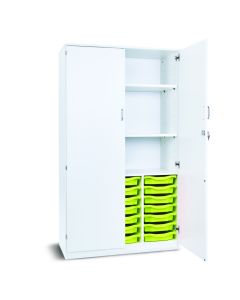 21 Single Tray Storage Cupboard White Lime